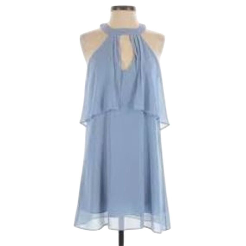 Bcbgeneration Halter Ruffle Overlay Shift Dress S… - image 1